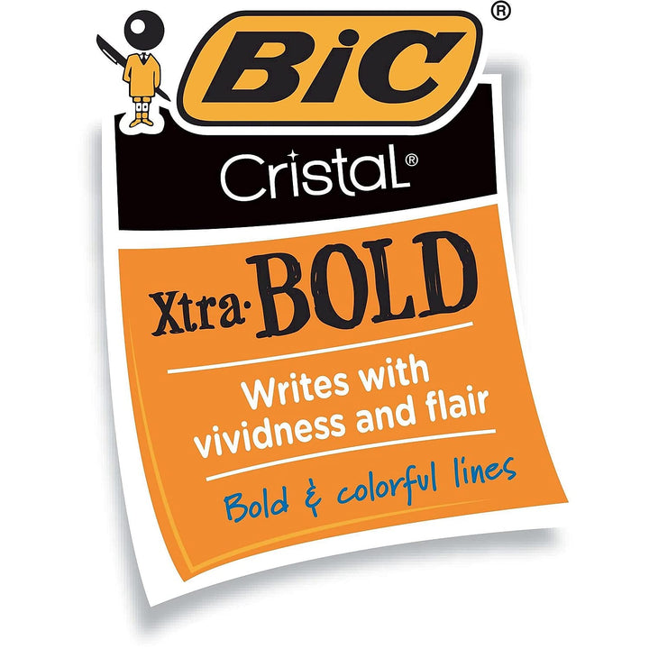 Cristal Xtra Bold Ballpoint Pen, Bold Point (1.6mm) For Vivid And Dramatic Lines, Blue, 24-Count