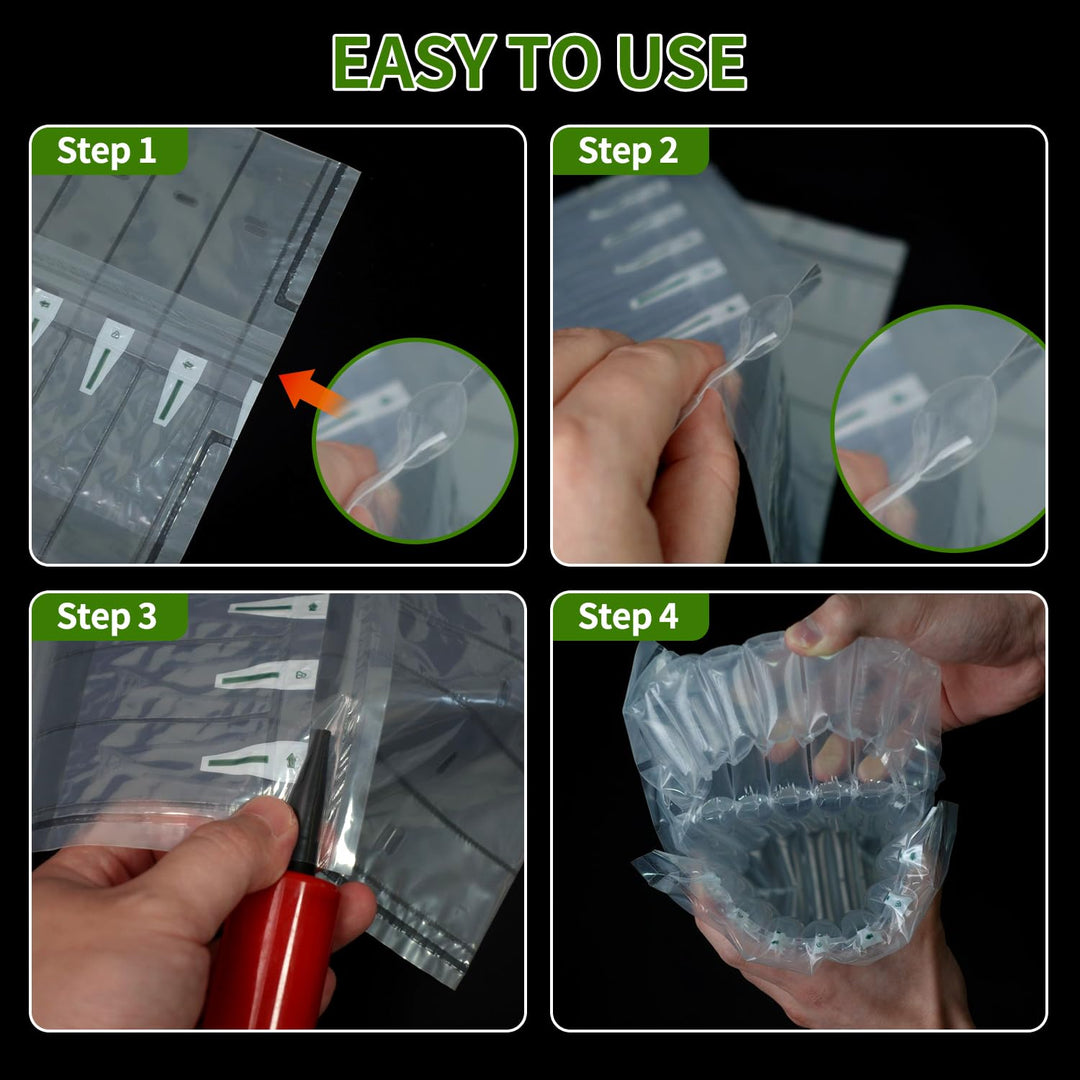 Wine Bottle Travel Protector Bags, Monkkino 8 Packs Inflatable Bubble Cushion Wrap, Safety Choice for Glass Bottles in Transport with Luggage, Air Filled Packaging Sleeves with Reusable Pump