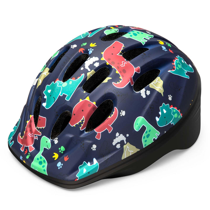Toddler Kids Bike Helmet - Multi-Sport 2 Sizes Adjustable Safety Helmet for Children (Age 3-11), 14 Vents for Kids Skating Cycling Scooter - Dino Volcanoland,S