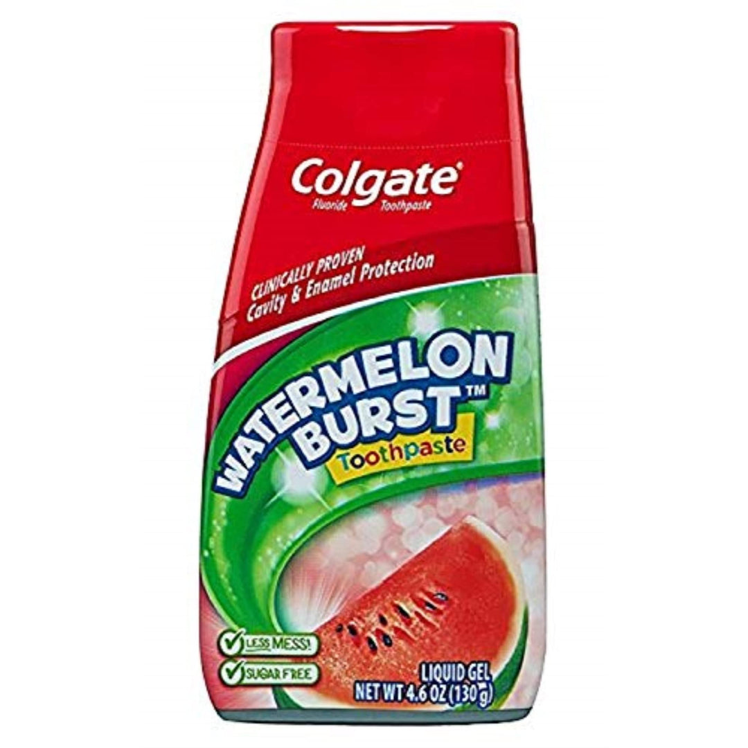 Colgate Kids Fluoride Toothpaste, Kids Watermelon Toothpaste Gel with Fluoride, Watermelon Burst Flavor, 4.6 Oz Tube