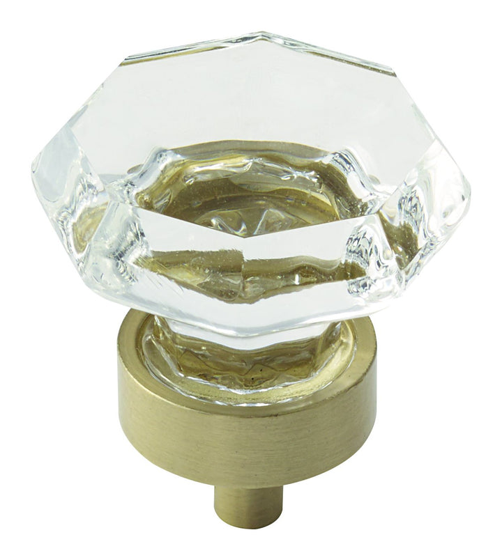 | Cabinet Knob | Clear/Golden Champagne | 1-5/16 inch (33 mm) Diameter | Traditional Classics | 1 Pack | Drawer Knob | Cabinet Hardware