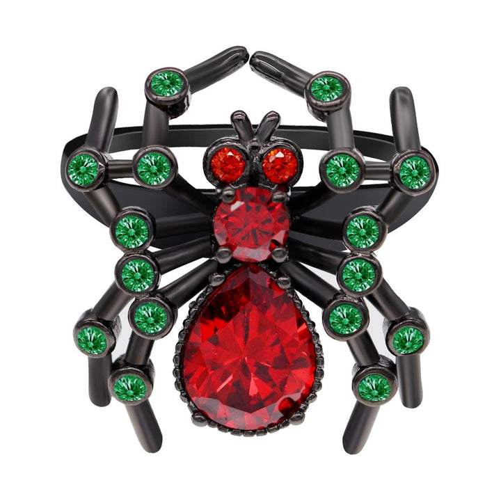 Clearance Halloween Jewelry Gifts Black Spider Rings for Women, Female Fashion Animal Rings (Size 6) Y324