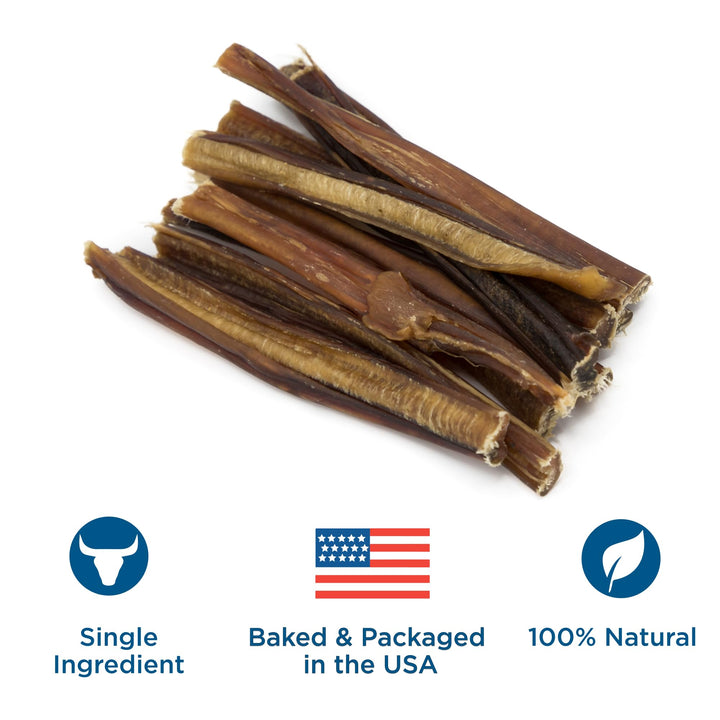 6 Inch Thin Bully Sticks - 24 Count (Pack of 1) - All-Natural, Easily Digestible, 100% Grass-Fed, Grain and Rawhide Free