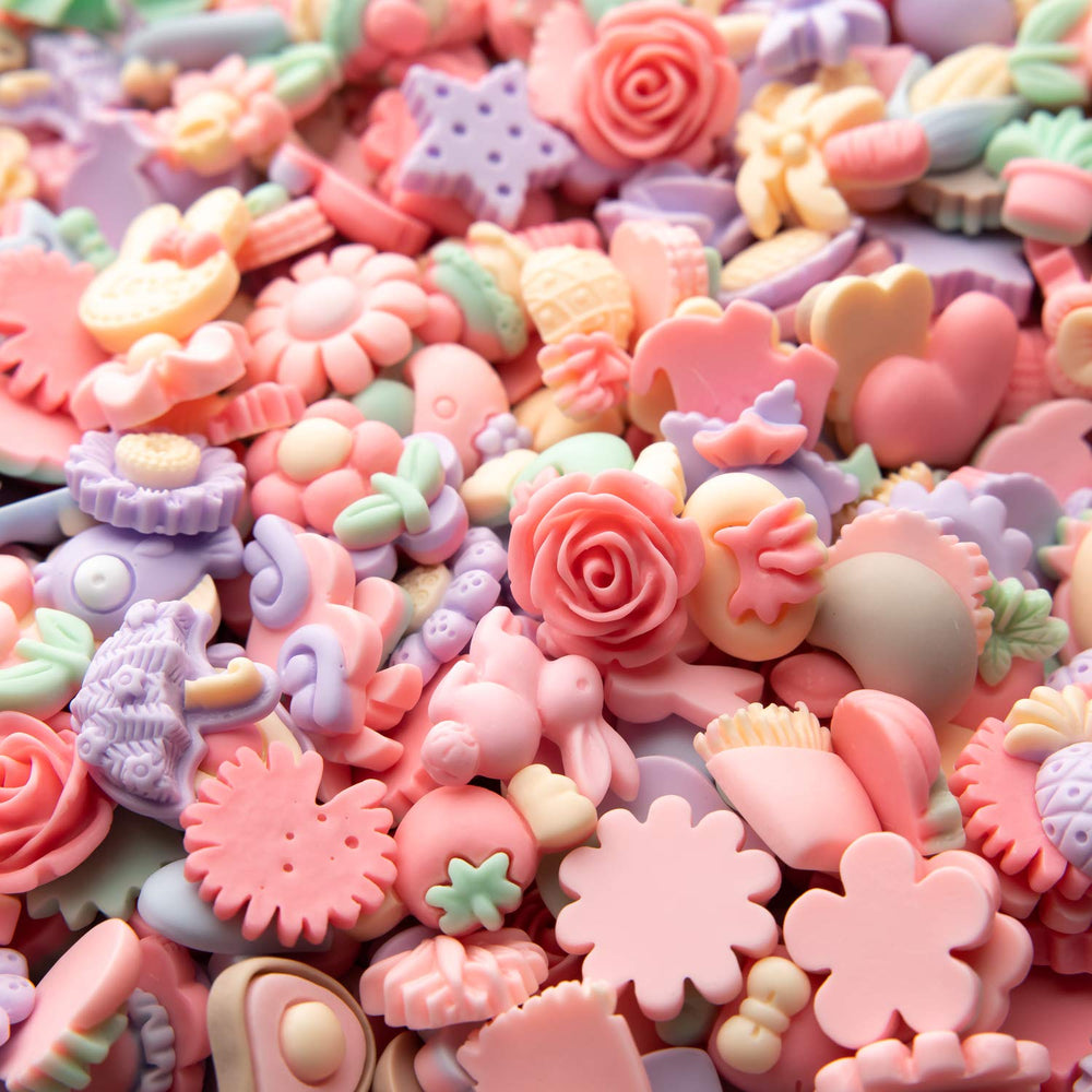 Slime Charms Cartoons Flowers Cute Set - Mixed Lot Assorted Cartoons Flowers Resin Flatback Cute Sets for DIY Crafts Making,Decorations,Scrapbooking,Embellishments,Hair Clip 25pcs
