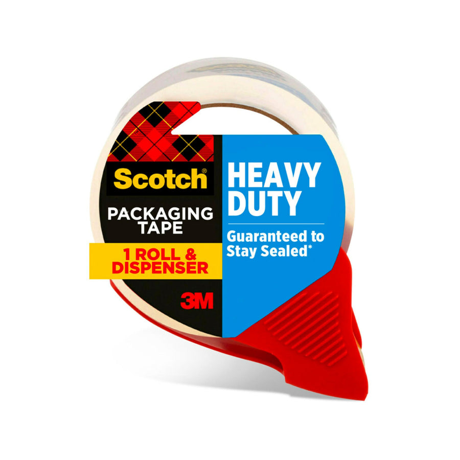 Heavy Duty Shipping Packing Tape, Clear, Holiday Shipping Supplies, 1.88 in. x 38.2 yd., 1 Tape Roll with Dispenser