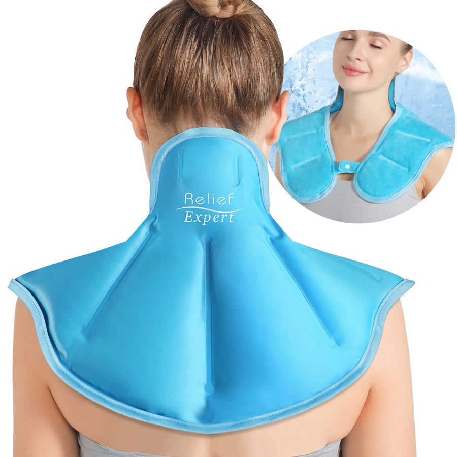 Ice Pack for Neck and Shoulders Reusable Neck Ice Pack Wrap with Cold Compress for Sports Injuries, Swelling, and Cervical Surgery Recovery, Neck Cold Pack for Shoulder and Upper Back
