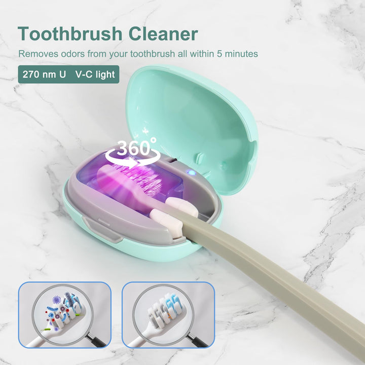 Toothbrush Holder, Toothbrush Cleaner Case, Portable USB Charging Toothbrush Cover with U V-C Light, Travel Toothbrush Holder