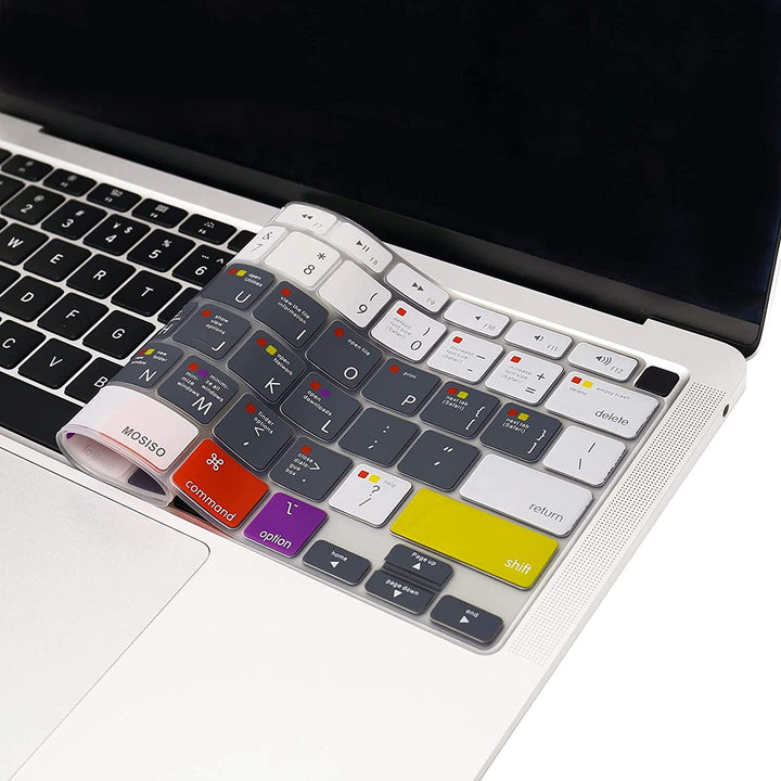 Keyboard Cover Only Compatible with MacBook Air 13 inch 2022 2021 2020 Release A2337 M1 A2179 Backlit Magic Keyboard with Retina Display & Touch ID, Silicone Skin, Mac OS X Shortcut, White