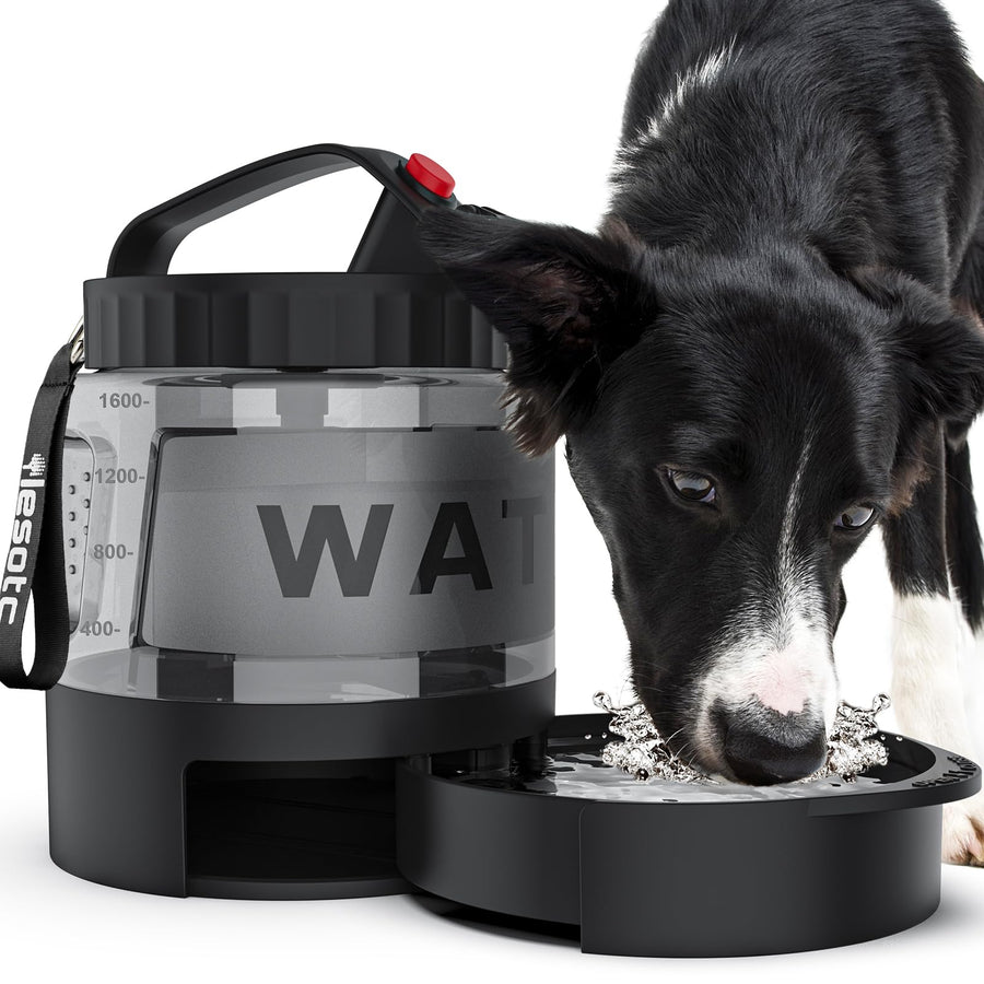 Pet Water Bottle,Dog Travel Water Bottle for Dogs,Upgraded 2 in 1 Drinking Cup Dispenser for Pets,with 2 Collapsible Bowls,Leakproof Foldable Food Bowl for Outdoor Travel Walking Hiking BPA Free