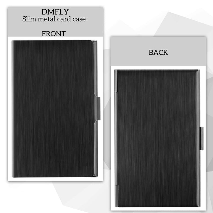 Slim Business Card Case for Men & Women, Pocket Metal Case, Professional Stainless Steel Business Card Holders, Purse Name Card Holder, Buckle Style Shut, Black