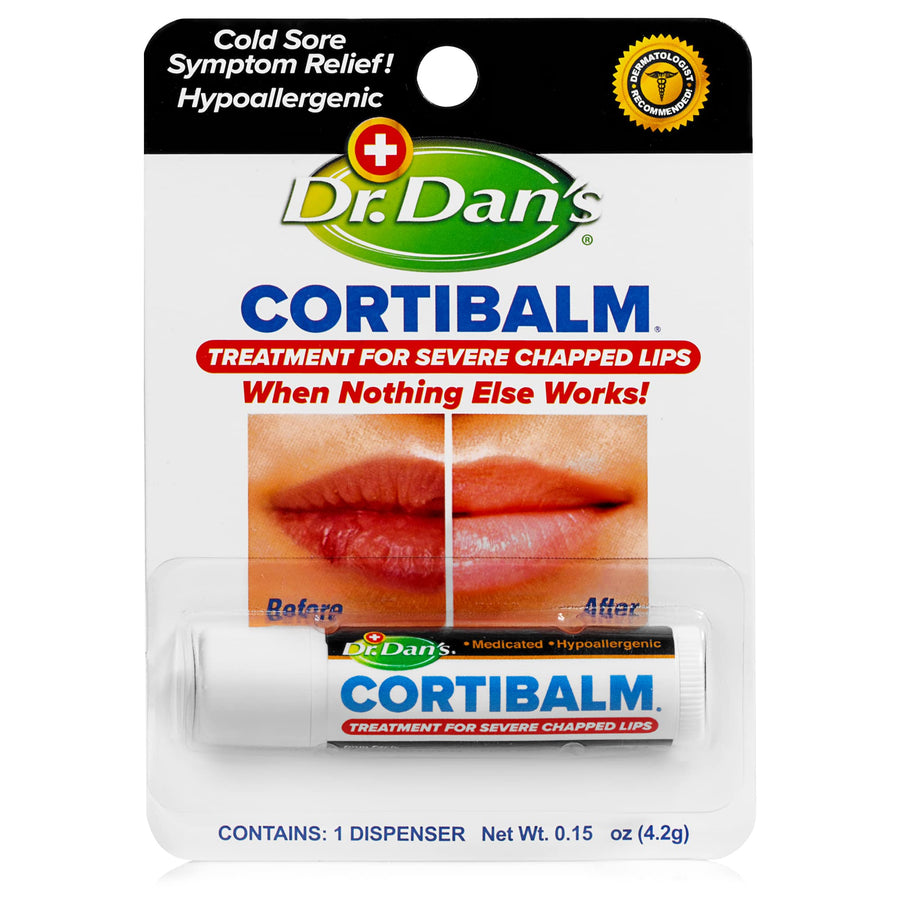 Cortibalm - 1 Pack - for Dry Cracked Lips - Healing Lip Balm for Severely Chapped Lips - Designed for Men, Women and Children