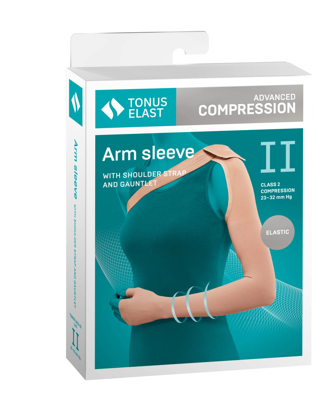 23-32 mmHg POST MASTECTOMY Compression Sleeve with Gauntlet, Medical Class 2 (II) Arm Anti Swelling Support, Lymphedema Edema (X-Large)