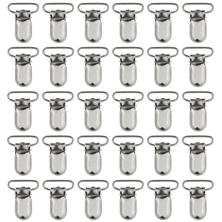 50pcs 1 Pacifier Suspender Clips, Pacifier Clips for Making Pacifier Holders Bib Clips Toy Holder Silver