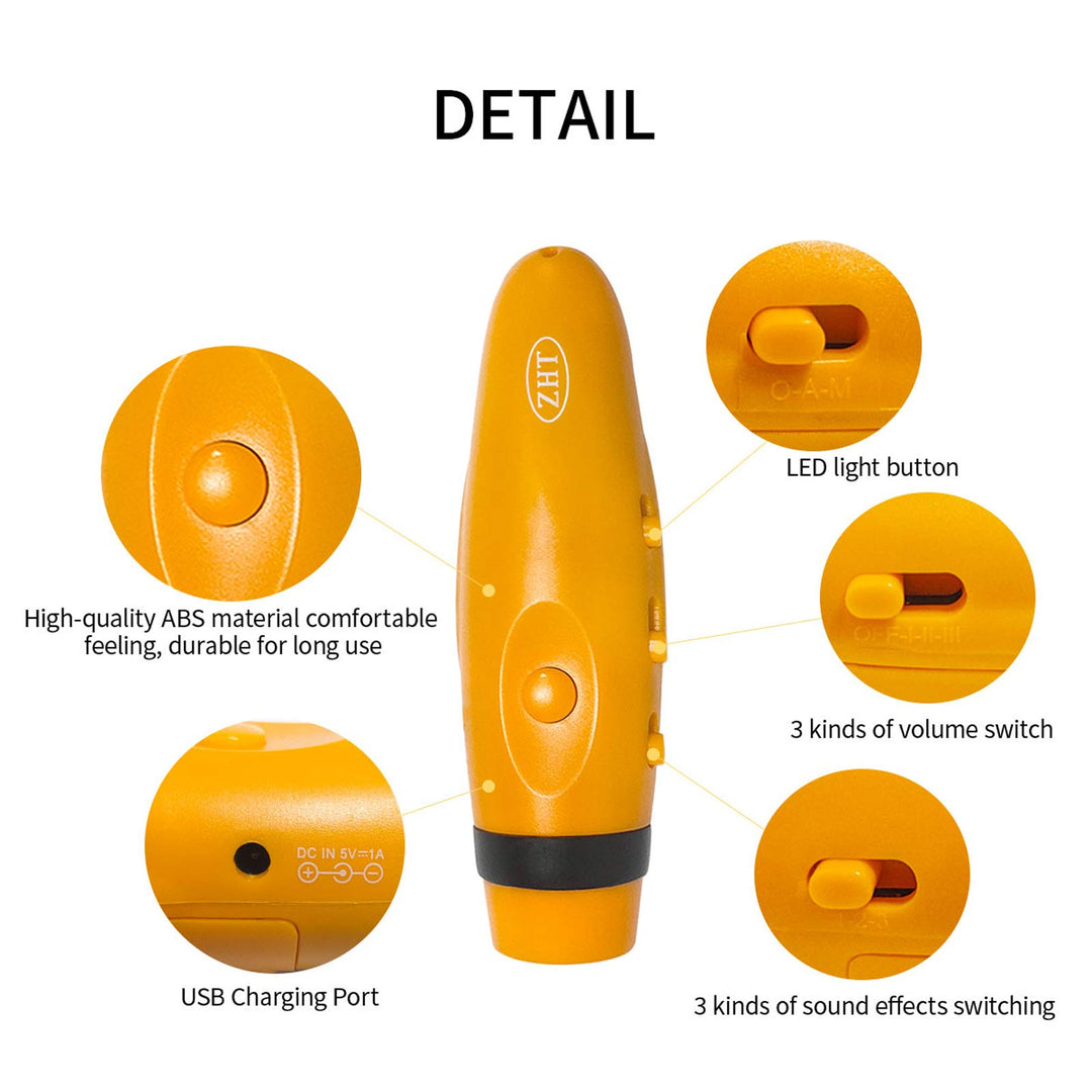 Electronic Whistles for Referees with USB Charging, 3 Tone High Volume Emergency Whistle for Coaches Teacher, Outdoor Safety Whistles with Lanyard-Yellow Color