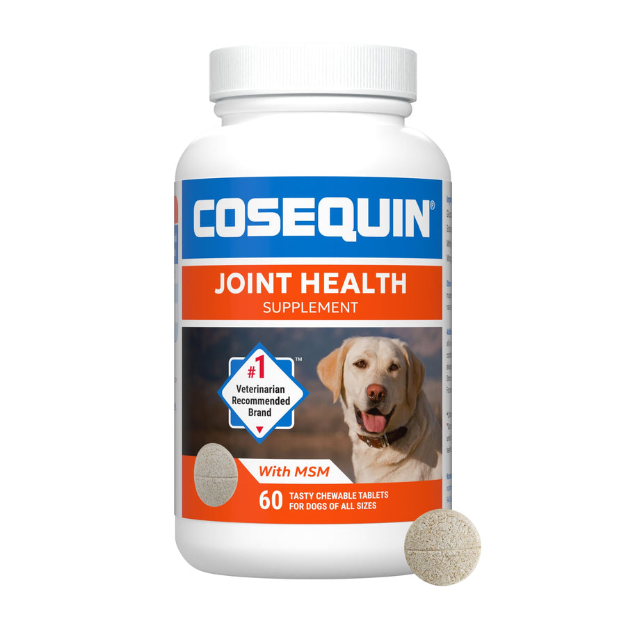 Cosequin Maximum Strength Joint Health Supplement for Dogs - With Glucosamine, Chondroitin, and MSM, 60 Chewable Tablets
