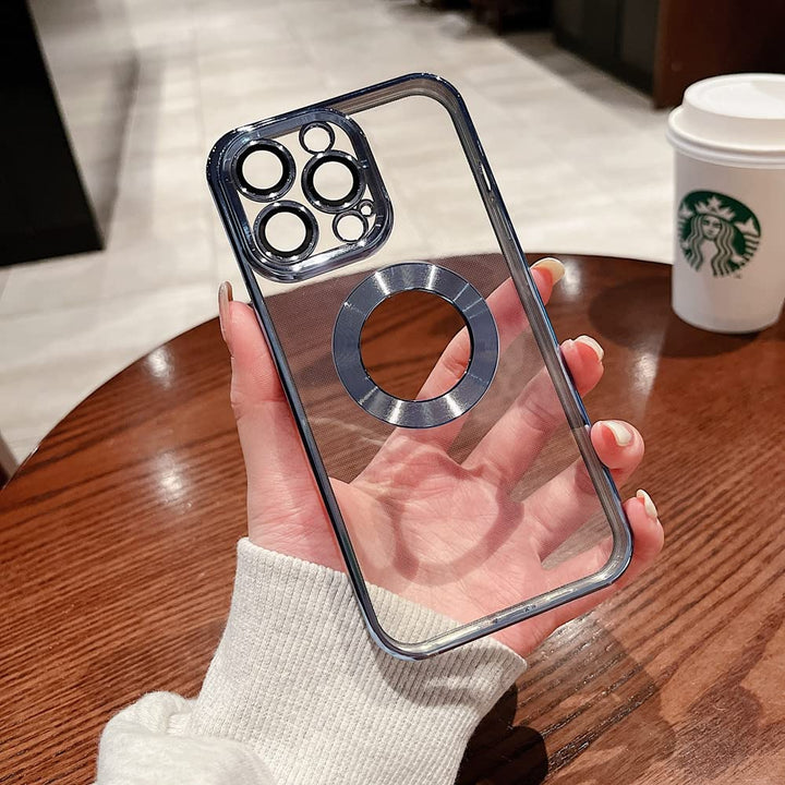 Compatible with iPhone 13 Pro Max Case with Camera Lens Protector,Logo View for Women Men, Soft Clear Back Cover, Luxury for iPhone 13 Pro Max Phone Cases (iphone13proMax, Black)