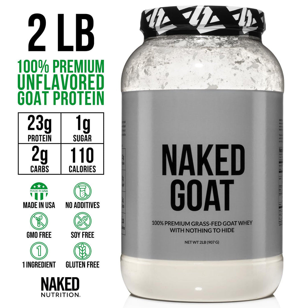Naked Nutrition 100% Pasture Fed Goat Whey Protein Powder - 30 Servings
