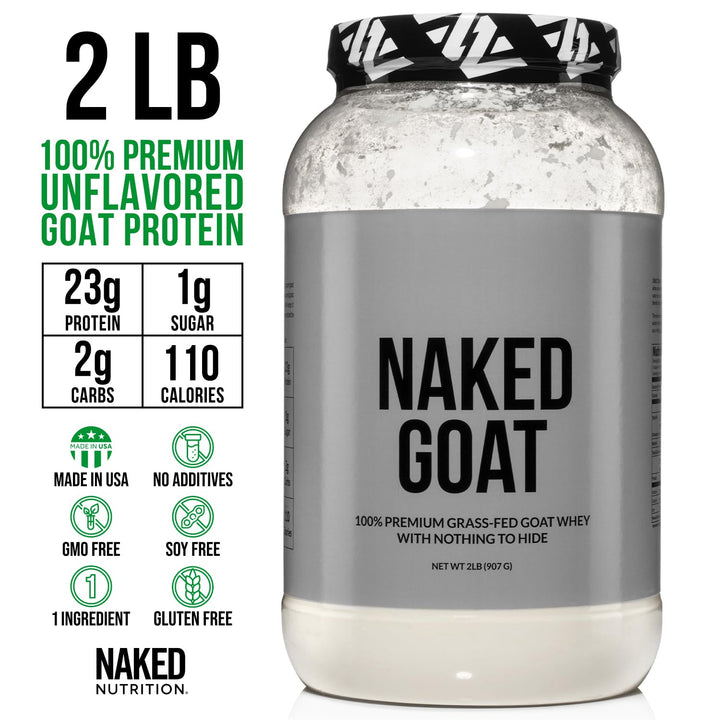 Naked Nutrition 100% Pasture Fed Goat Whey Protein Powder - 30 Servings
