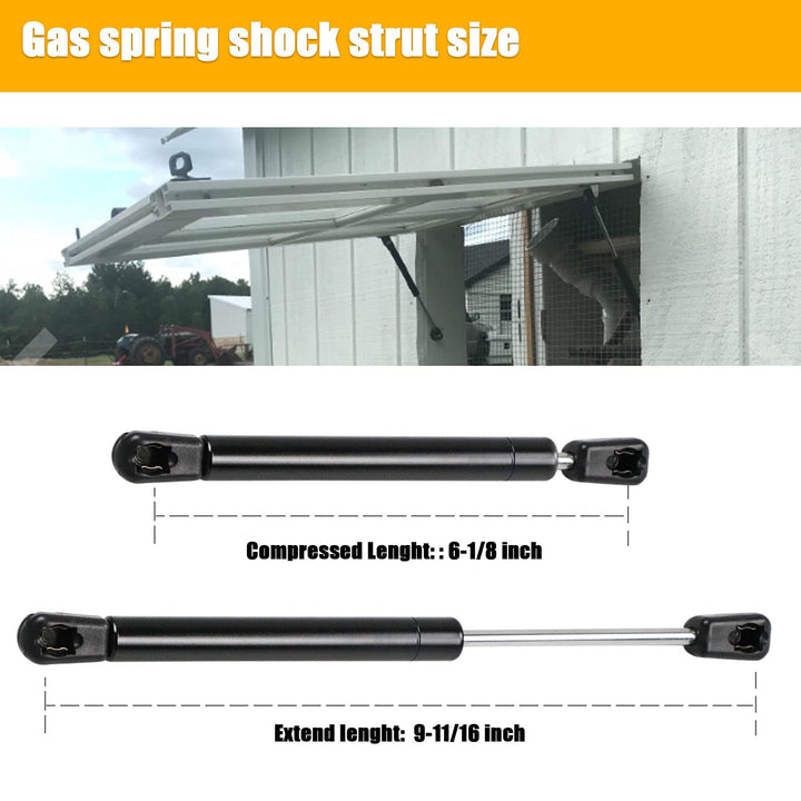 2 Pcs Gas Struts 10 Inch 45 lbs Prop Shock Lift Springs Rod Struts for Trap Door Truck Toolbox Lid Toy Box Hinges Hydraulic Spring