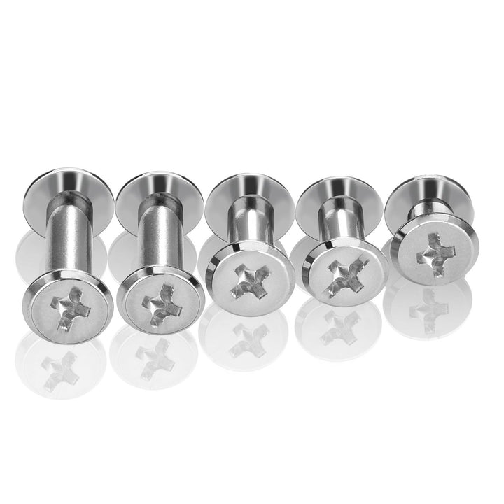 80 Set Chicago Binding Screws Assorted Kit 5 Sizes Metal Round Cross Head Stud Screw Posts Nail Rivet Chicago Button for DIY Leather Decoration Bookbinding