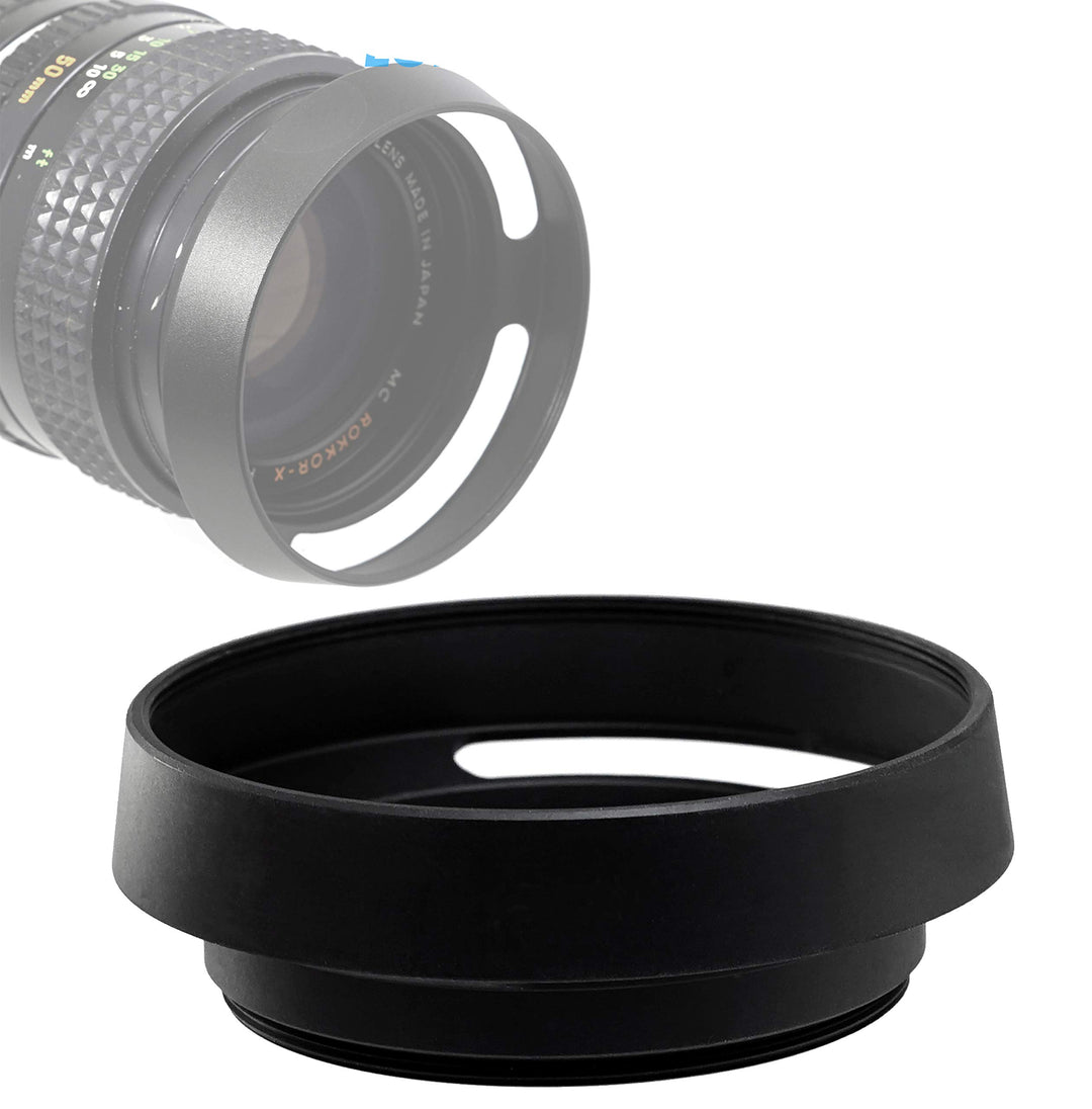 46mm Metal Curved Lens Hood, 46mm Vented Hood, 46mm Lens Hood for Fuji Leica Leitz Panasonic Olympus Panasonic Sony Lens, 46mm Screw-in Lens Hood