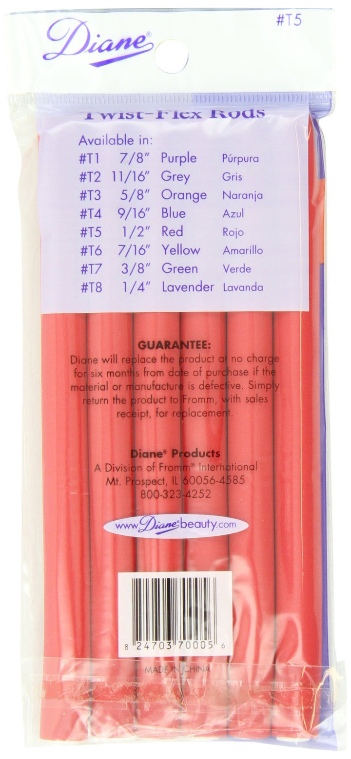 Red, 1/2 Inch : 7 Inch Twist Flex, Red, 1/2 Inch, 6 Count