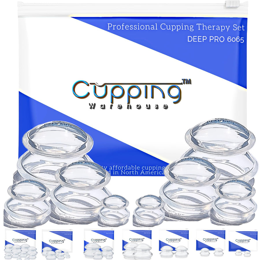 Cupping Warehouse Advanced (Hard) Supreme 8 DEEP PRO 6065 Professional Cupping Therapy Set- Body Myofascial Cupping Set- Harder Silicone Cupping Set-, Cupping Set Massage Therapy Cups