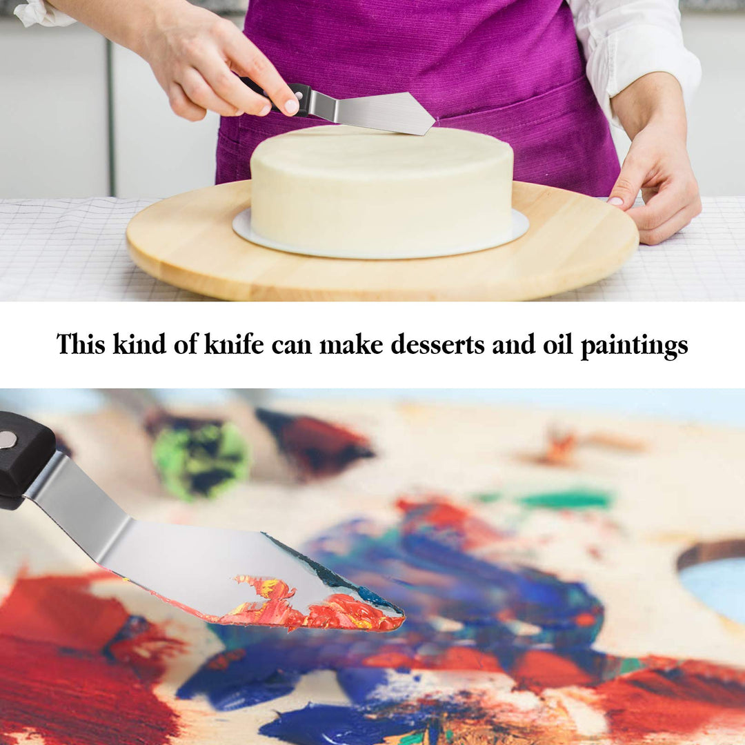 5 Pieces Large Painting Knife Set Pallet Knife Set Painting Mixing Scraper Stainless Steel Spatula Palette Knife Oil Painting Accessories Tools for Color Mixing Acrylic Mixing Supplies