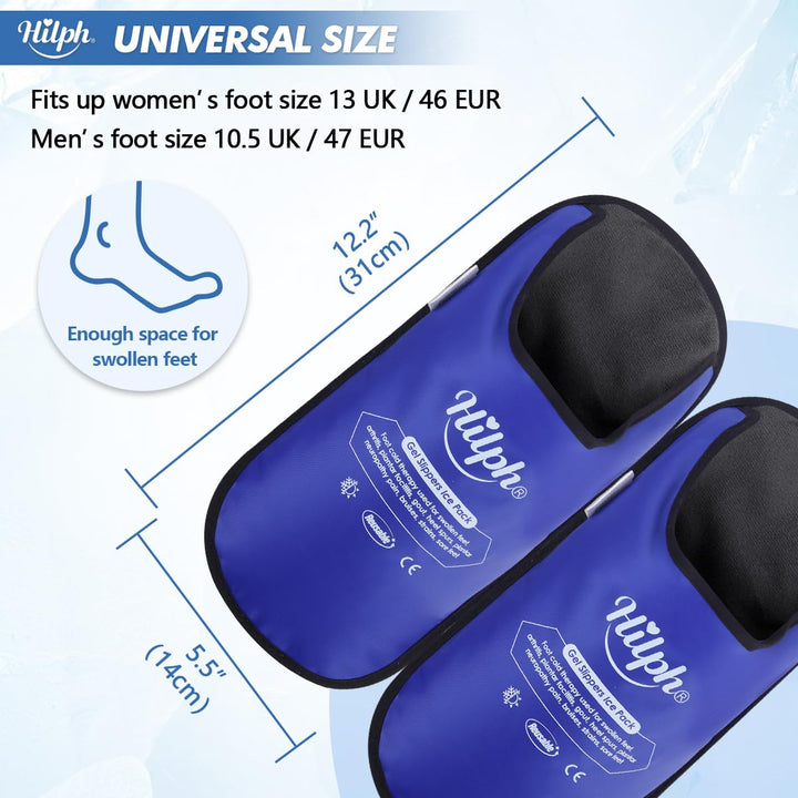 Foot Ice Pack Slippers for Plantar Fasciitis 2 Packs, Reusable Hot Cold Packs Gel Ice Slipper for Foot and Broken Toes, Gout, Foot Surgery, Neuropathy, Diabetic, Swollen (Dark Blue)