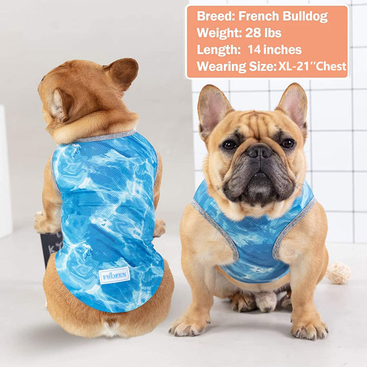 2 Pack Dog Cooling Shirts Breathable Instant Cooling Dogs Vest Lightweight for Summer Dog Clothes X-Large (18-24lbs)