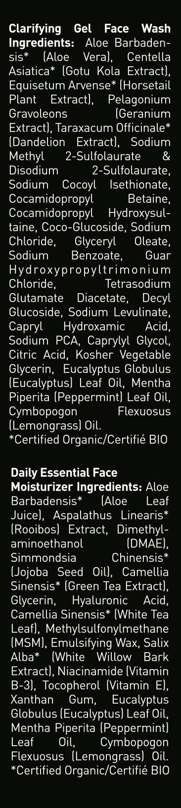 Brickell Men's Daily Essential Face Care Routine I, Gel Facial Cleanser Wash and Face Moisturizer Lotion, Men's Skincare Gift Set Natural and Organic, Scented