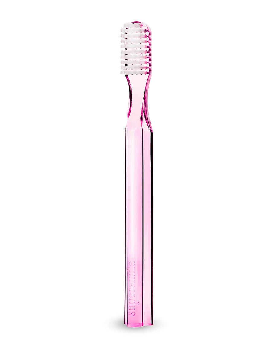 New Generation Toothbrush w/ Patented 45° Soft Nylon Bristles - Whitening Tooth Brush w/ Ergonomic Handle Guarantees ADA Recommended Brushing Angle for Adults & Children (Pink)