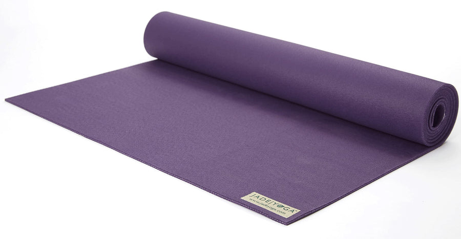 Travel Yoga Mat - Packable, Lightweight, and Portable Yoga Mat - Non-Slip Natural Rubber Mat for Women & Men - Great for Yoga, Home, Gym, Pilates, Fitness & Stretching (Purple, 68 x 24)