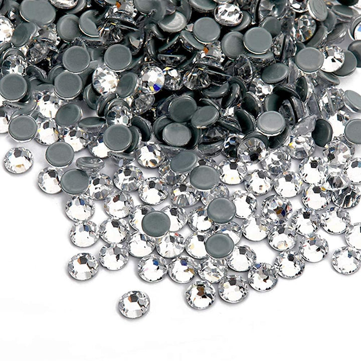 2400 Pieces Mixed Size Crystal Clear Hotfix Rhinestones, Hot Fix Crystals for Crafts Clothing, Flatback Glass Gems for Dance Costumes SS6 SS10 SS16 SS20 SS30