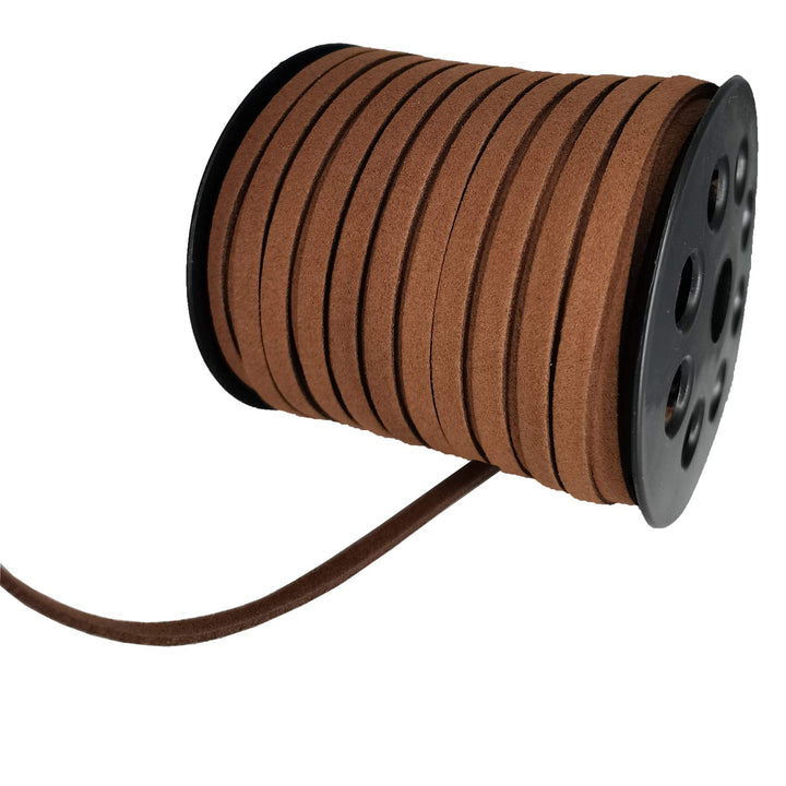 5mm Suede Cord, 50 Yards Suede Lace Faux Leather Cord for Bracelet Necklace Beading DIY Crafts Thread(Coffee)