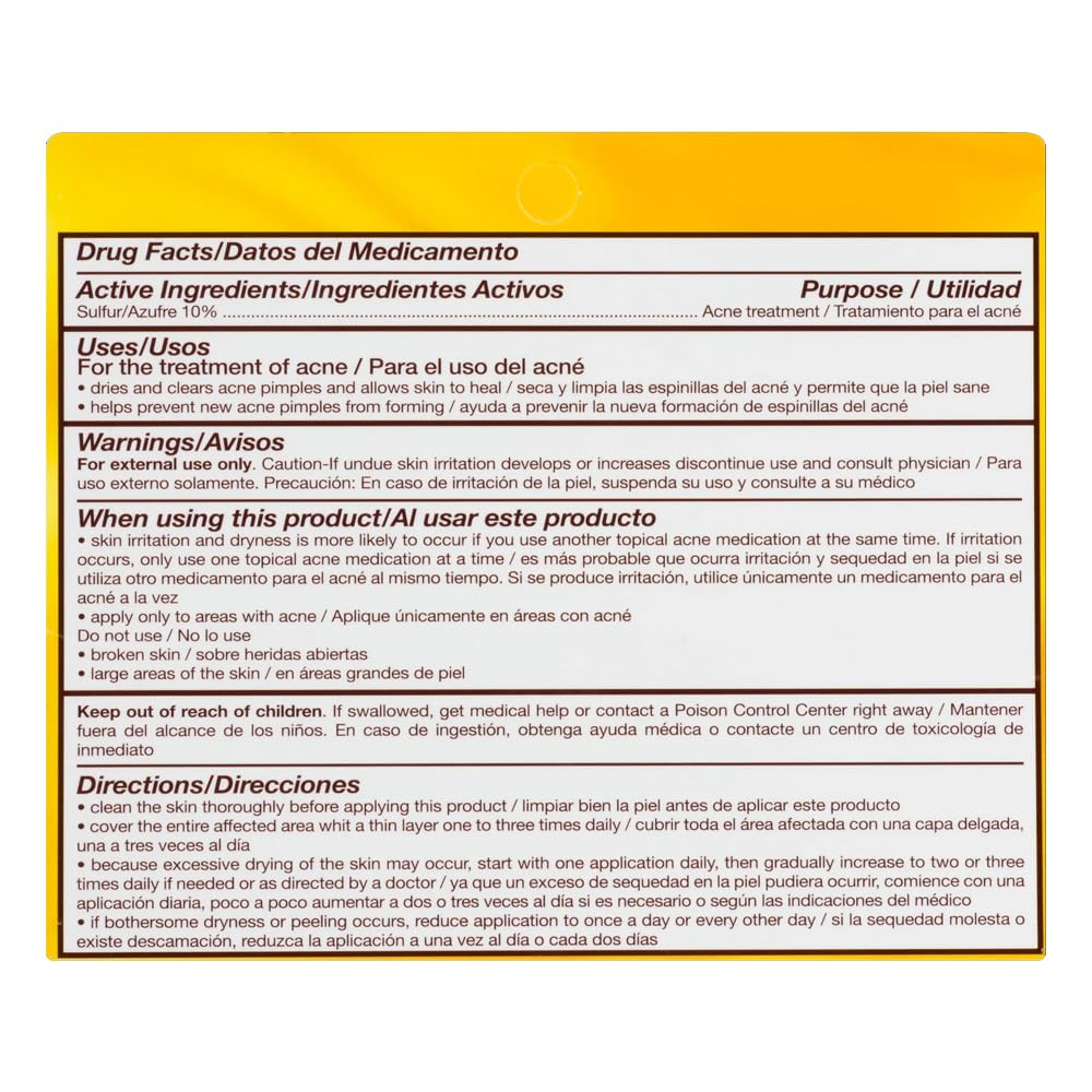 Sulfur 10% Oinment with Lanolin - Pomada de Azufre tratamiento para el Acne