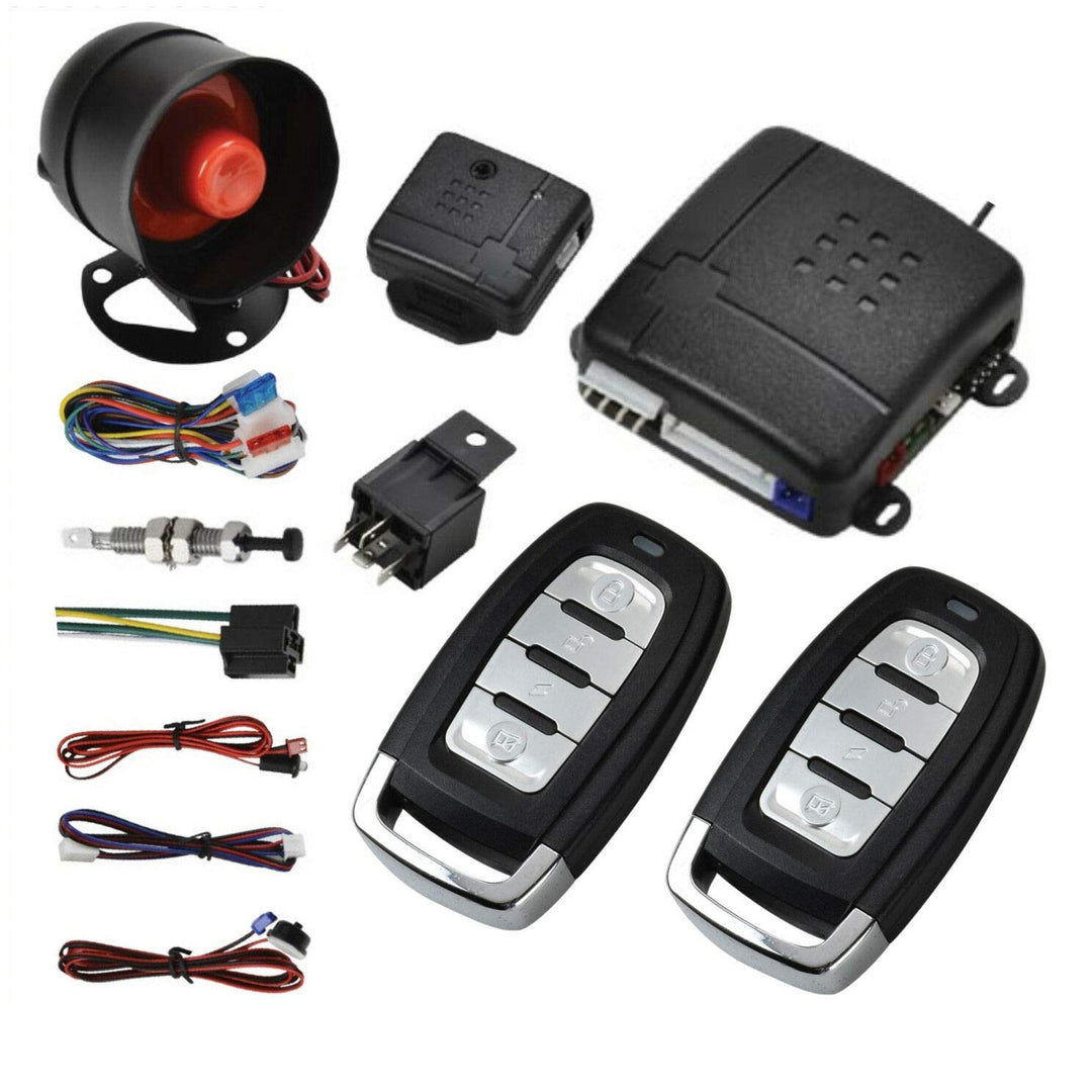 Car Central Lock Universal Auto Remote Central Kit Vehicle Door Lock with Shock Sensor + Contorl Box + 2 Replacement Remote Contorl for Car Central Door Lock