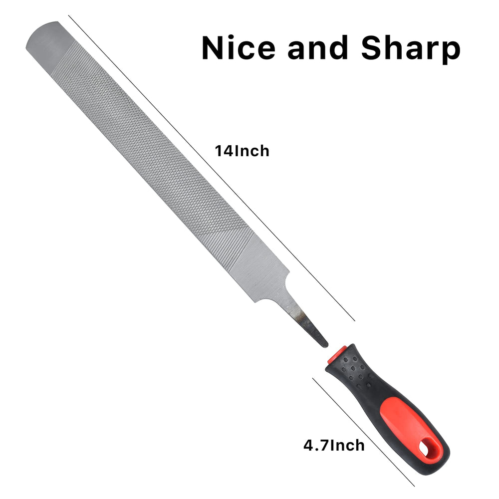 Horseshoe File 14 Inches, Horse Rasp and File with Handle for Horse Hoofs, Hoof Trimming Tool for Repairing Horse Goat Pig Hooves