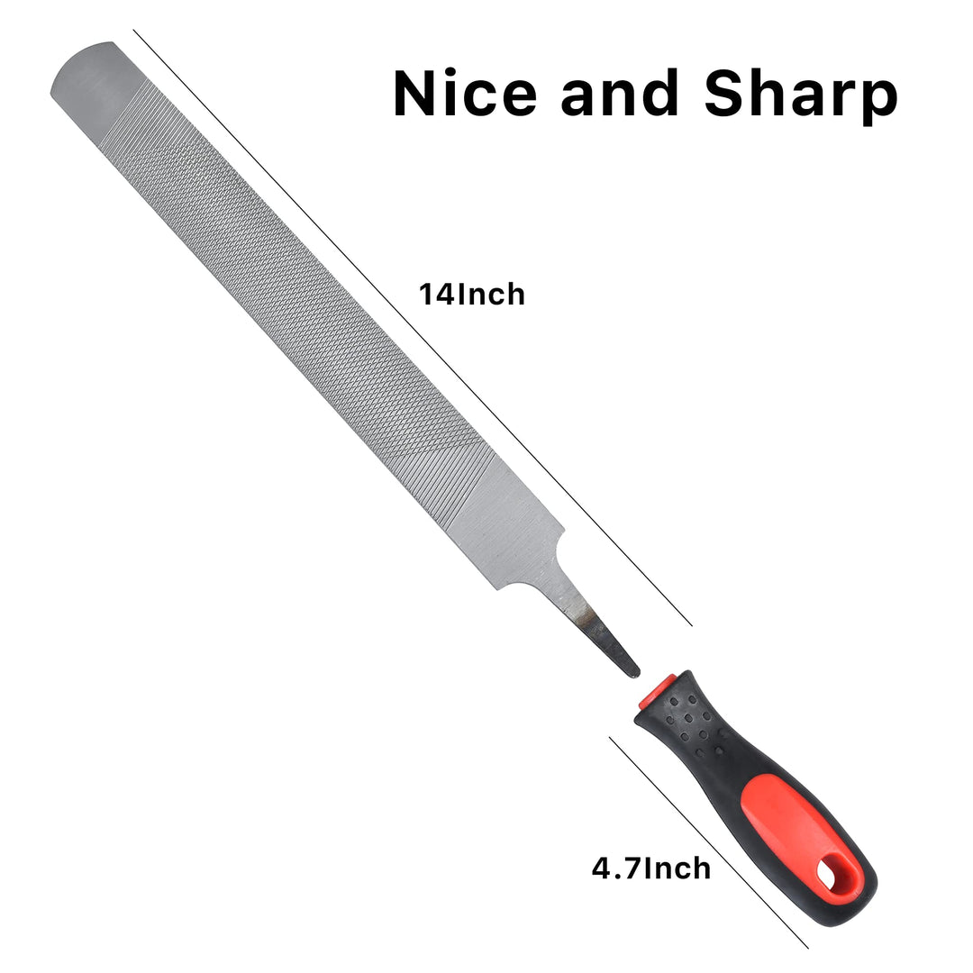 Horseshoe File 14 Inches, Horse Rasp and File with Handle for Horse Hoofs, Hoof Trimming Tool for Repairing Horse Goat Pig Hooves