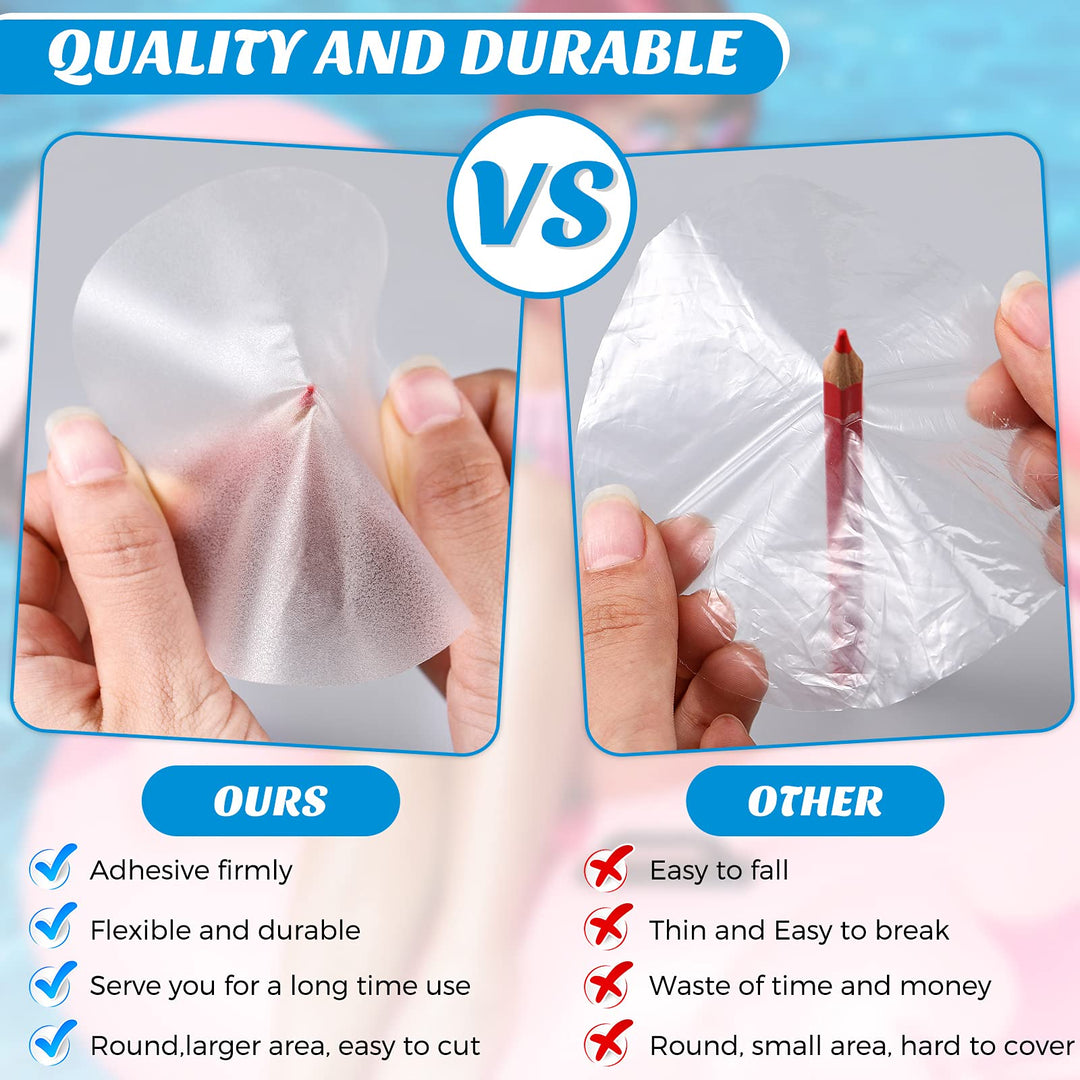 80 Pieces Self-Adhesive Pool Repair Patch Kit Vinyl Plastic Repair Patch Pool Patches for Above Ground Pools Inflatable Boats Products (6 x 6 cm)