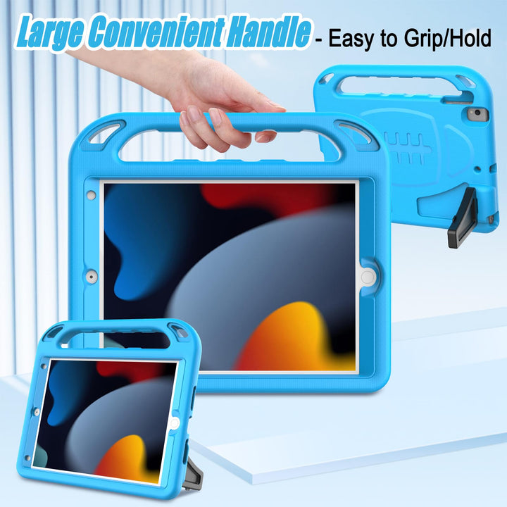 Kids Case for iPad 9th / 8th / 7th Generation 10.2-inch (2021/2020/ 2019), Shockproof iPad 10.2” Case with Built-in Screen Protector, Blue