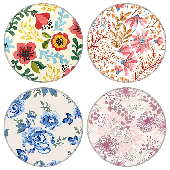 JXinQ 4 Pack/Expanding Phone Mount Grip Holder for Cellphone,Collapsible Stand - Pink Rose Gold Blue Flower Floral (ZMX-SS07-Q)