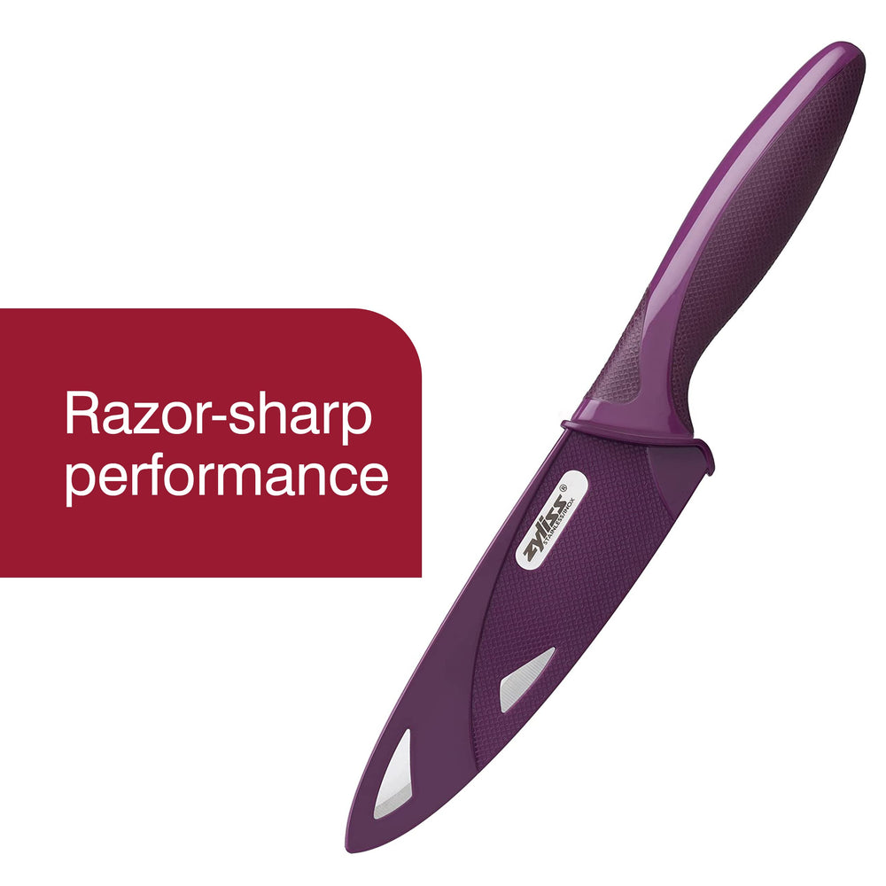 Utility Kitchen Knives with Sheath Covers - Dishwasher Safe - Stainless Steel Kitchen Knives Perfect for Cutting Meat, Vegetables & Fruit - 5.25 Utility Knife