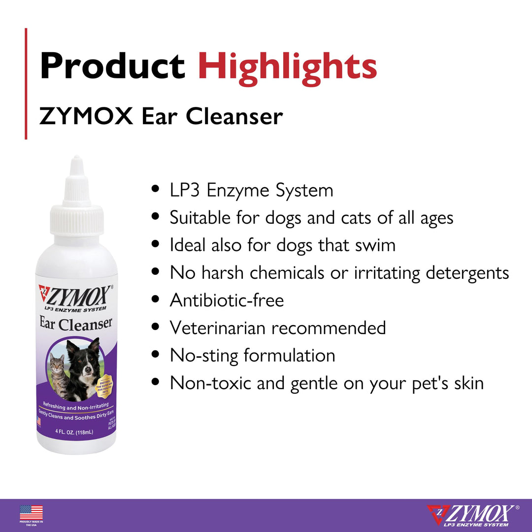 Ear Cleanser Solution for Dogs and Cats, 4oz