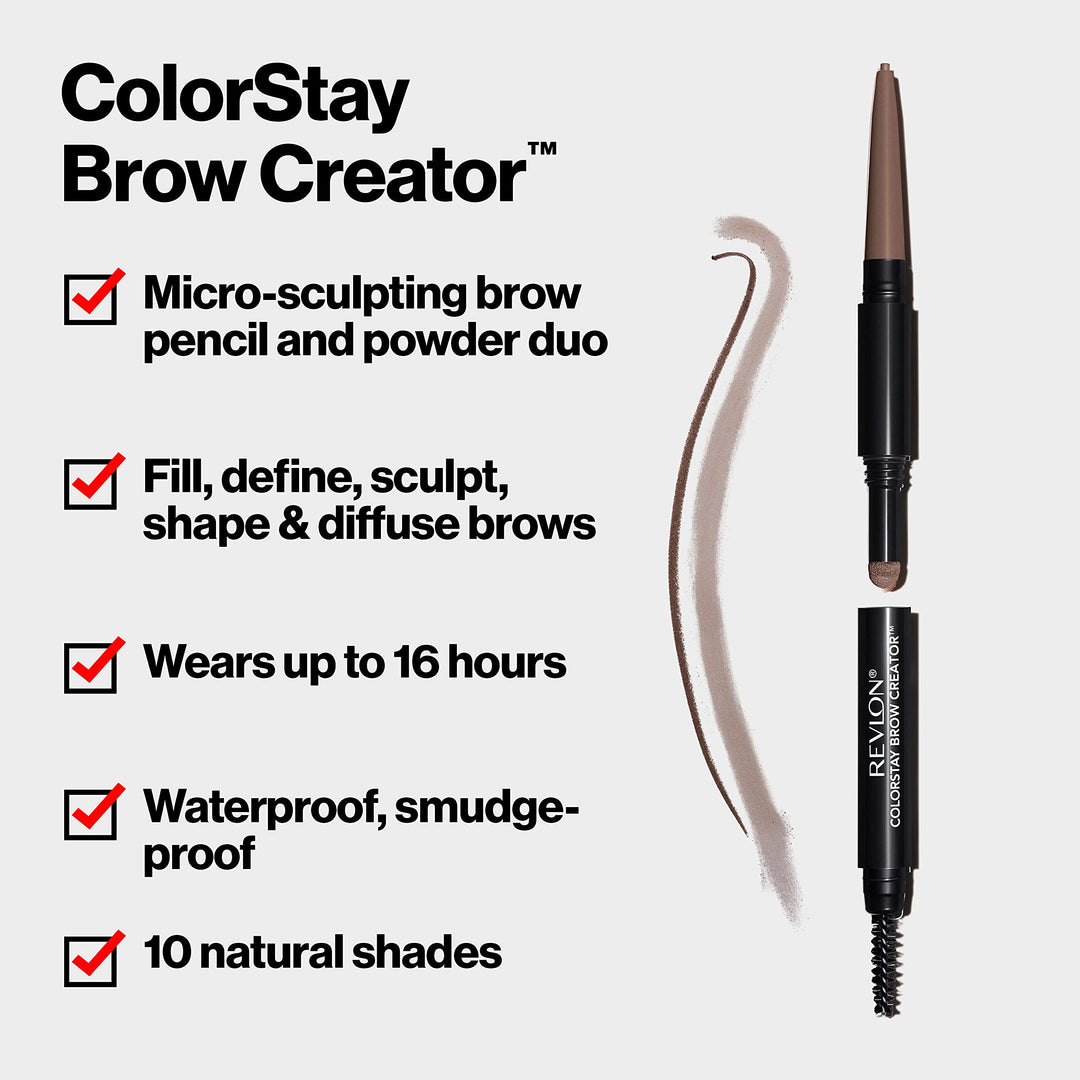 Revlon Colorstay Eyebrow Pencil Creator, Dark Brown, 0.23 Ounce