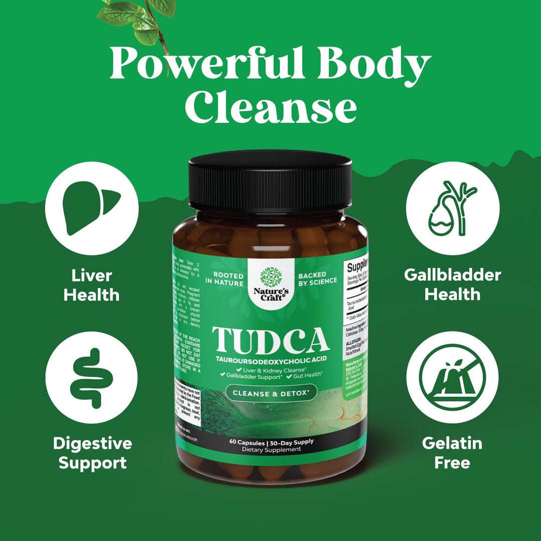 Advanced Tudca Liver Support Supplement - Extra Strength Tudca 500Mg Bile Salts For Liver & Kidney Support - Liver & Gallbladder Cleanse Tauro Ursodeoxycholic Acid Tudca - Capsule
