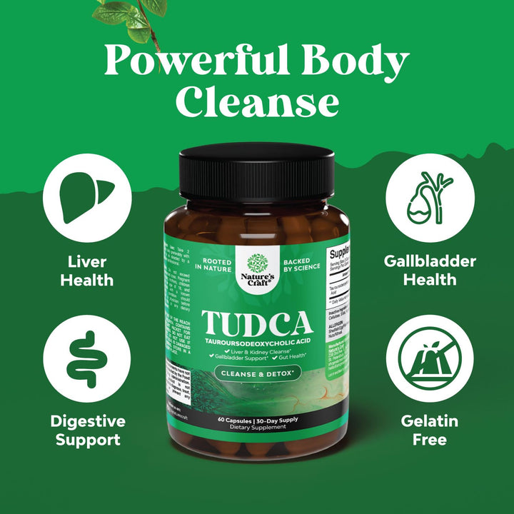 Advanced Tudca Liver Support Supplement - Extra Strength Tudca 500Mg Bile Salts For Liver & Kidney Support - Liver & Gallbladder Cleanse Tauro Ursodeoxycholic Acid Tudca - Capsule