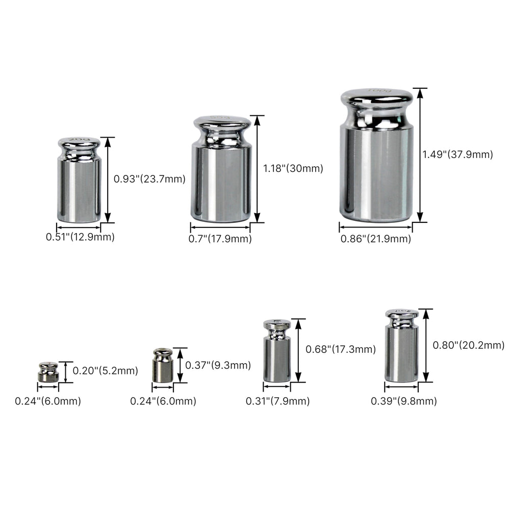 M2 Class Gram Calibration Weight 1g 2g 5g 10g 20g 50g 100g Scale Calibration Weight Set with a Plastic Box for Digital Scale Balance and 1 Piece Calibration Weight Tweezer