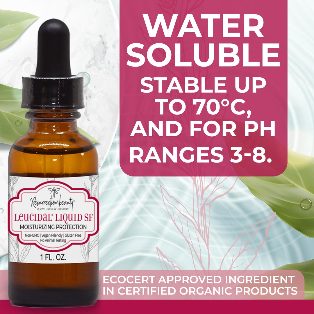 Leucidal® Liquid SF | Natural Moisturizing Ingredient for DIY Vitamin C, Ascorbic Acid, & Hyaluronic Acid Powder Serum, Facial Lotion & Other Cosmetic Making Formulations, 1 oz |