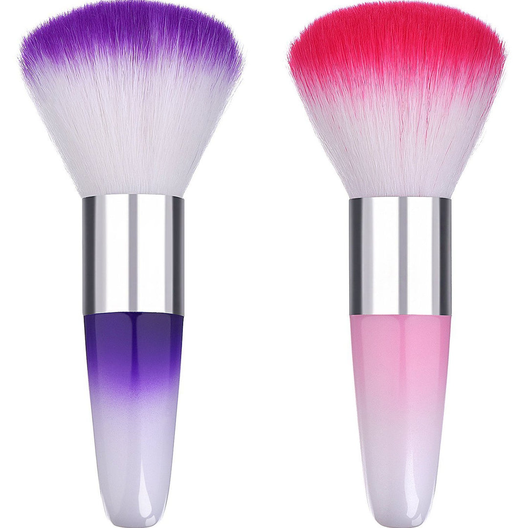 2 Pieces Soft Nail Art Dust Remover Powder Brush Cleaner for Acrylic and Makeup Powder Blush Brushes